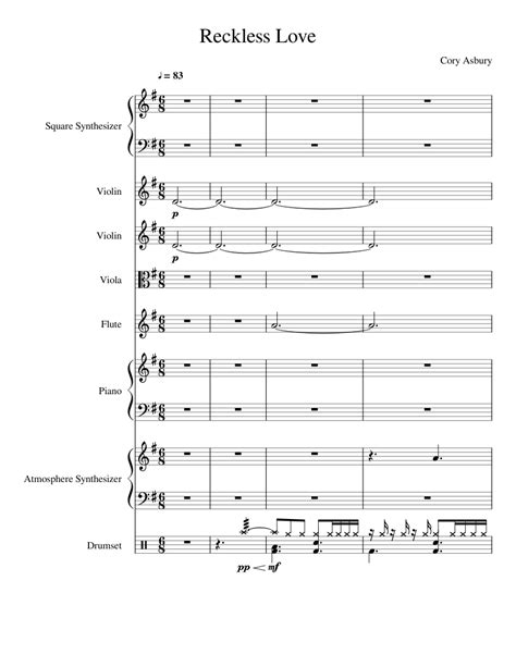 Reckless Love Sheet Music For Violin Flute Piano Synthesizer