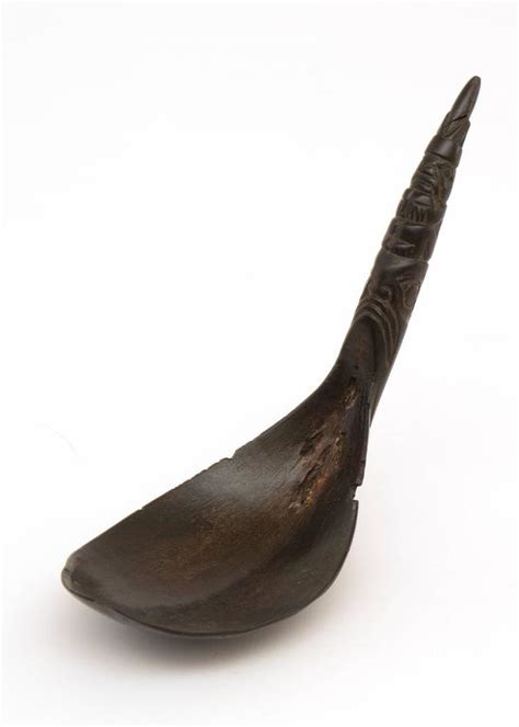 Antique Northwest Coast Native American Carved Horn Spoon Haida 19th