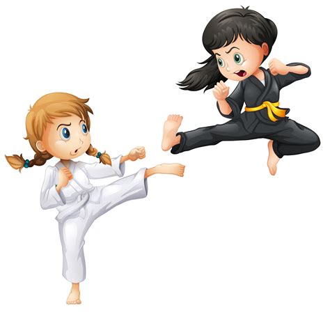 Cartoon Karate Girl Clip Art