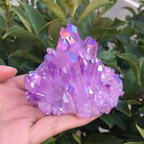 153g Rare Beautiful Purple Flame Aura Quartz Crystal Cluster Specimen