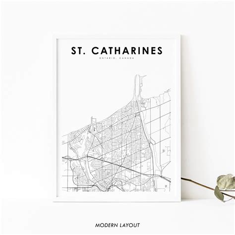 St Catharines Ontario Map Print On Canada Map Art Poster Etsy