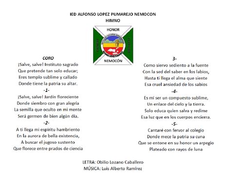 Ied Alfonso LÓpez Pumarejo NemocÓn Himno