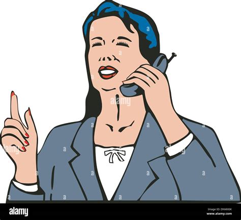 Woman With Telephone Stock Vector Images Alamy