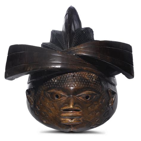 A Superb Yoruba Gelede Headdress Nigeria Of Overall Hemispherical Form
