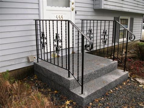 Heavy duty aluminum railing will never rust. Popular Metal Outdoor Stair Railing Monmouthblues Design pertaining to Outside Stairs Railing ...