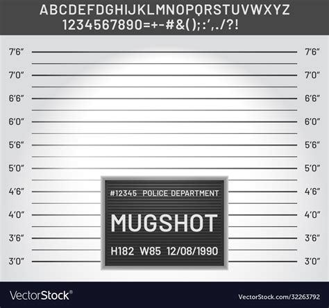 Mugshot Template Police Lineup Mugshot Board Vector Image