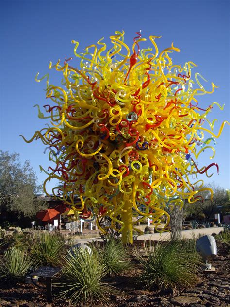 Chihuly Glass Sculpture In The Desert Botanical Garden In Phoenix