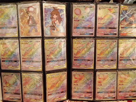 Pokemon 100 Rainbow Rare Cards Binder Collection Includes 5 Foils In