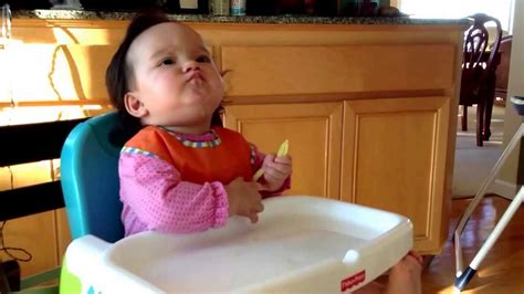 Baby Led Weaning 6 Month Old Eating Baby Corn Youtube