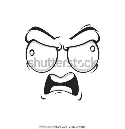Cartoon Angry Face Mad Eyes Yell Stock Vector Royalty Free 2087928409 Shutterstock