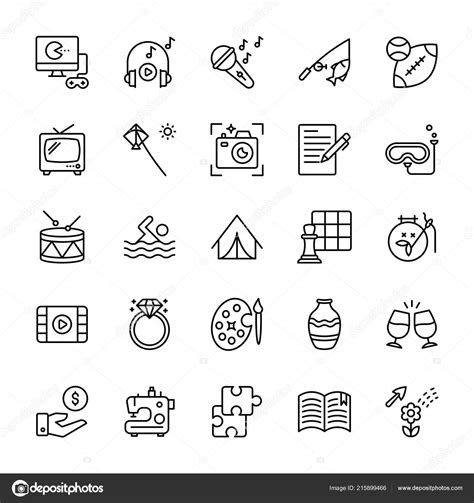 hobbies interests icons stock vector image by ©prosymbols 215899466