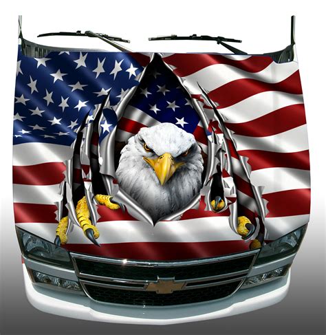 More images for black american flag truck wrap » American flag eagle rip car truck hood wrap vinyl graphic