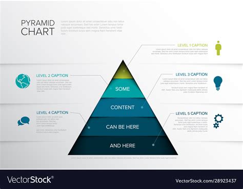 Infographic Five Tier Pyramid Chart Diagram Vector Image