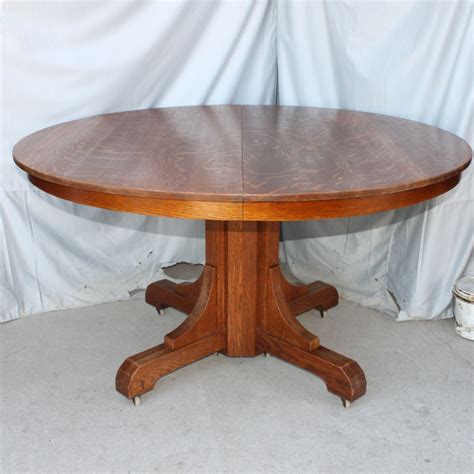 Bargain Johns Antiques Antique Mission Oak Round Dining Table Marked