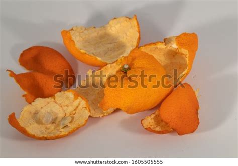 Mandarin Orange Peel White Background Stock Photo 1605505555 Shutterstock
