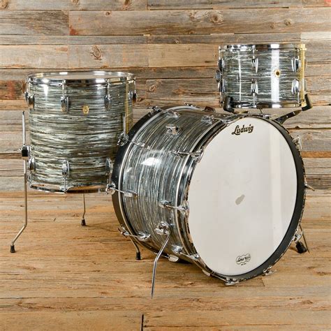 Ludwig 131622 3pc Drum Kit Blue Oyster 1960s Drum Kits Drums