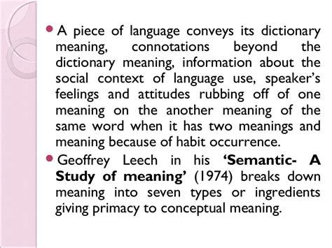 Semantics Seven Types Of Meaning