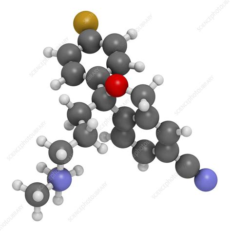 Citalopram Anti Depressant Drug Molecule Stock Image F0111604