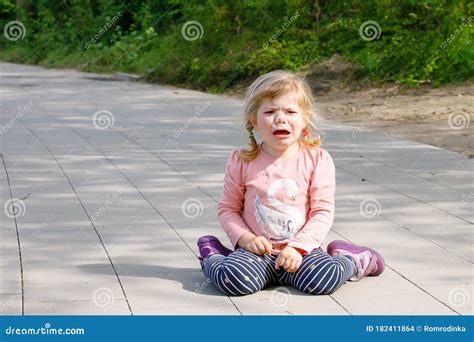 Cute Upset Unhappy Toddler Girl Crying Angry Emotional Child Shouting