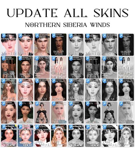 UPDATE ALL OLD SKINS Northern Siberia Winds The Sims 4 Skin Sims 4