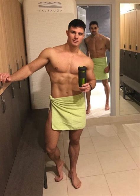 Shirtless Male Beefcake Muscular Locker Room Towel Hunk Jock Man Photo