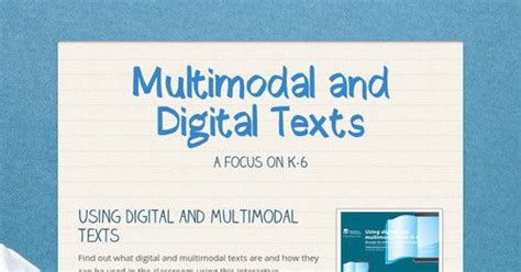 Using Digital And Multimodal Texts Find Out What Digital And Multimodal