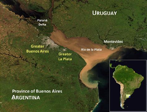 Satellite Image Corresponding To The Rio De La Plata Region Nasa