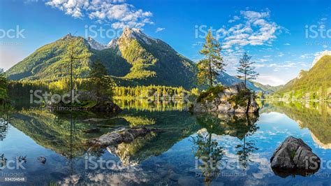 Hintersee Bavarian Lake In Berchtesgaden National Park Stock Photo