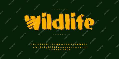 Premium Vector Nature Jungle Wildlife Font Alphabet