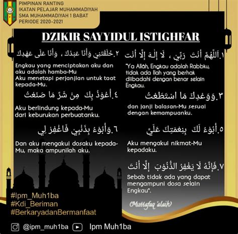 Dzikir Sayyidul Istighfar Sma Muhammadiyah 1 Babat