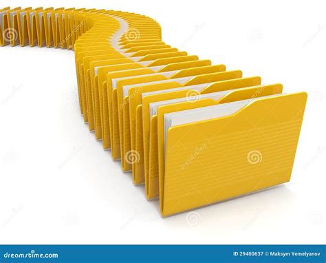 Row Of Computer Yellow Folders Stock Illustration Illustration Of