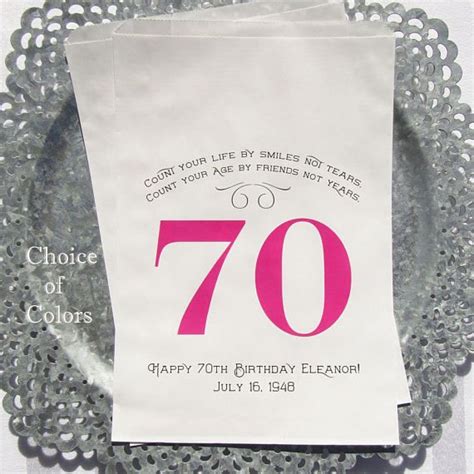 70th Birthday Favor Bags 70th Birthday Favor Bags Adult Birthday