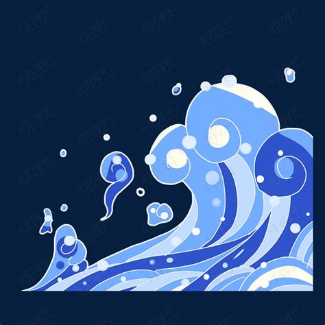 蓝色海浪浪花形状素材图片免费下载 千库网