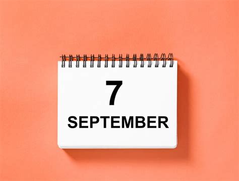 Premium Photo Calendar Book For Date 7 September