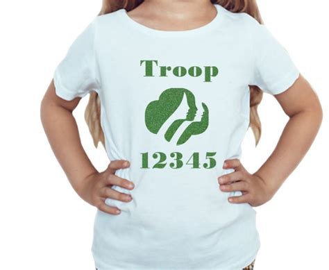 Girl Scout Glitter Vinyl Troop Number Shirt Matching Girl Etsy Girl
