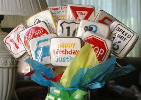 Boys birthday cakes with free and safe delivery. for a 16th birthday made road signs for party decor ...