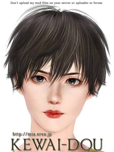 Cool And Modern Hairstyle Kisaragi By Kewai Dou Sims 3 Hairs