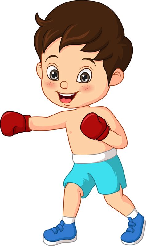 Cartoon Cute Little Boy Boxing 5113090 Vector Art At Vecteezy