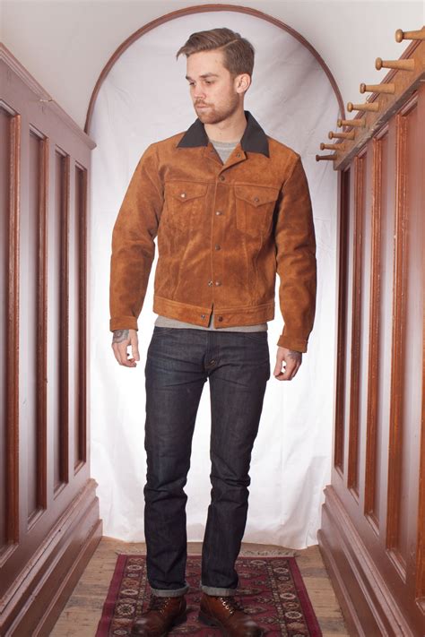 Cinch men's multi plaid sherpa lined trucker jacket, multi. Levi's Vintage Clothing - Suede Trucker Jacket Rubber