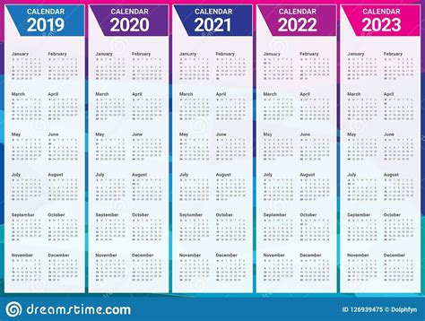 Calendar For 2021 2022 2023 Ten Free Printable Calendar 2020 2021