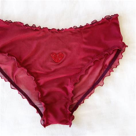 heart panties valentines day t for her see through etsy