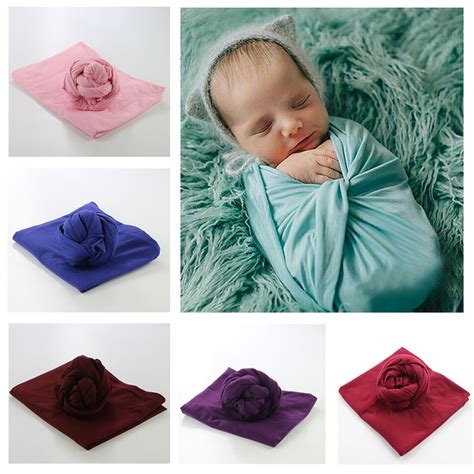 16040cm Stretch Cotton Newborn Stretch Knit Wrap Baby Photography