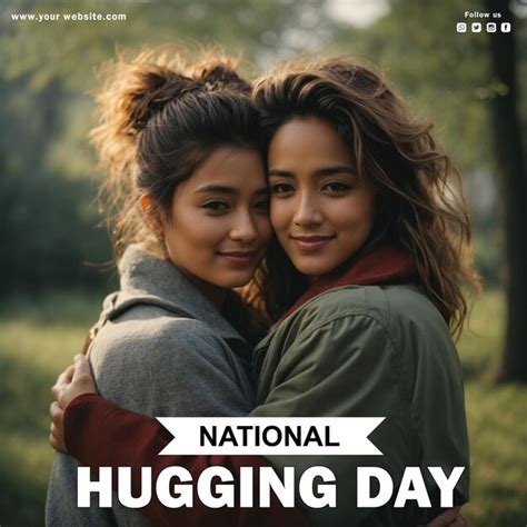 premium psd psd national hugging day social media post design