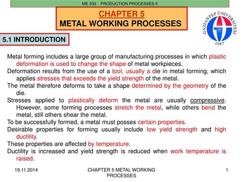 Ppt Chapter 5 Metal Working Processes Powerpoint Presentation Free