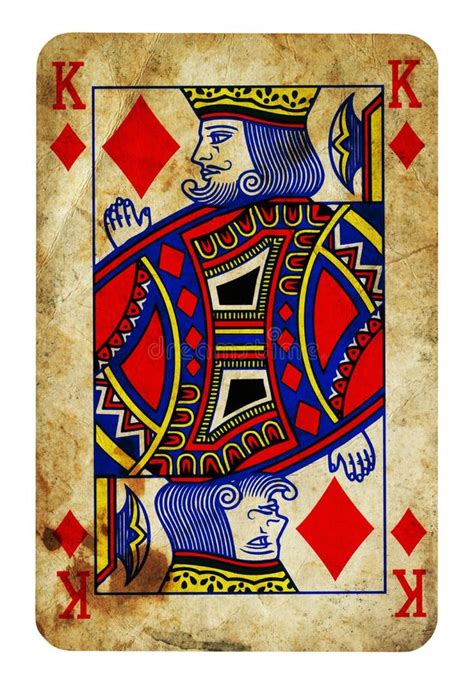 King Of Diamonds Vintage Playing Card Isolated On White Stock Image