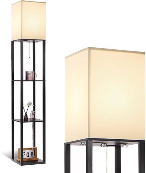 Deanic Floor Lamp With Shelves Retro Standing Lamps For Living Room