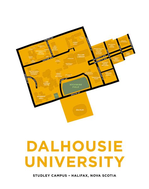 Dalhousie University Map Print Studley Campus Jelly Brothers