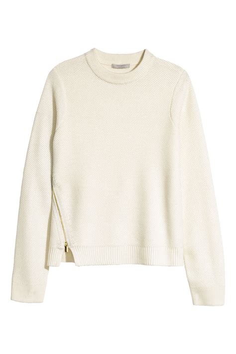 Textured Sweater White Sale Handm Us