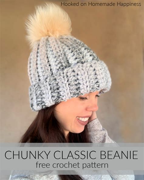 Chunky Classic Beanie Crochet Pattern Hooked On Homemade Happiness