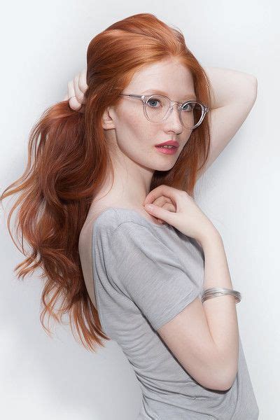 Theory Round Translucent Frame Glasses Beautiful Red Hair Hair